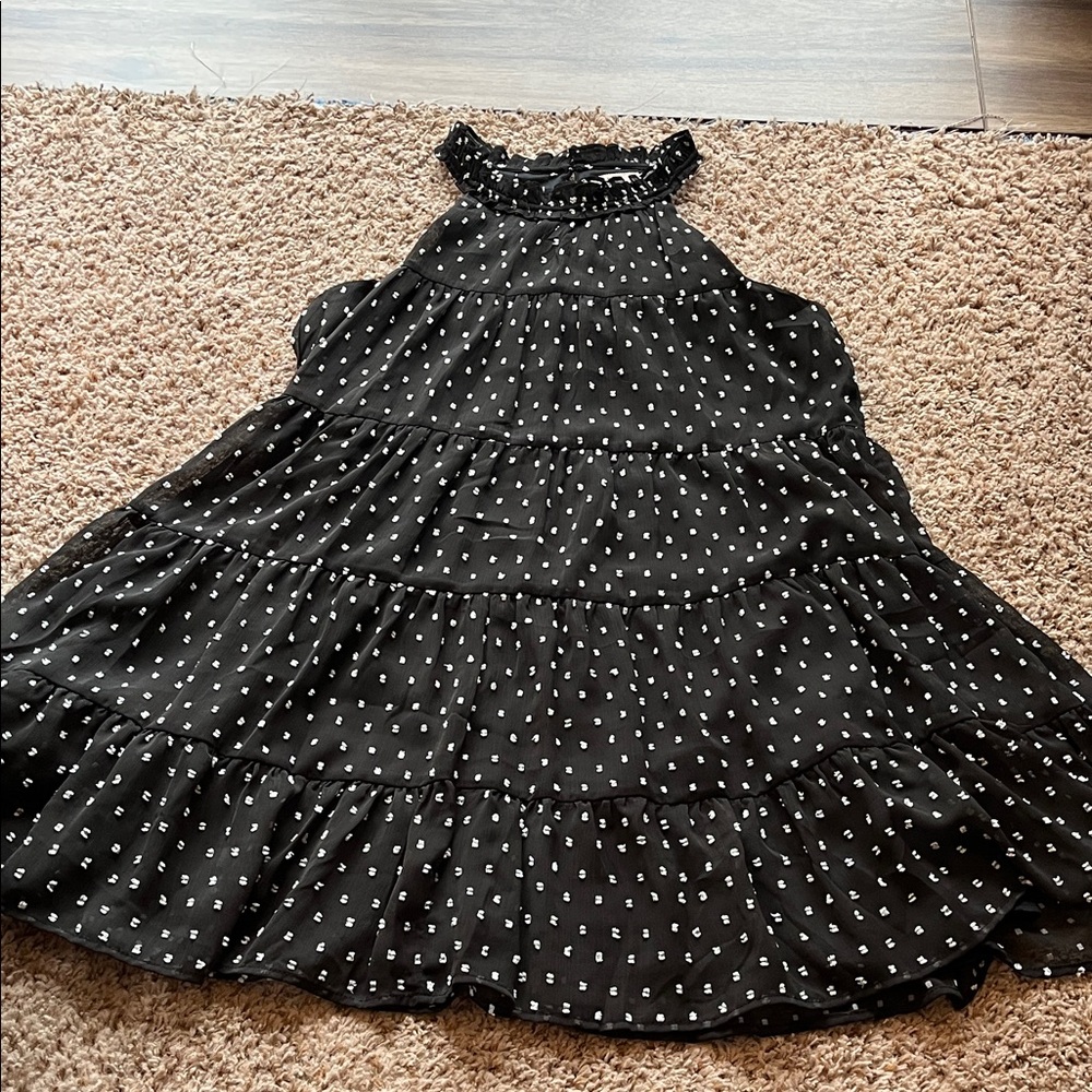 Miami Black and White Polka Dot Midi Dress